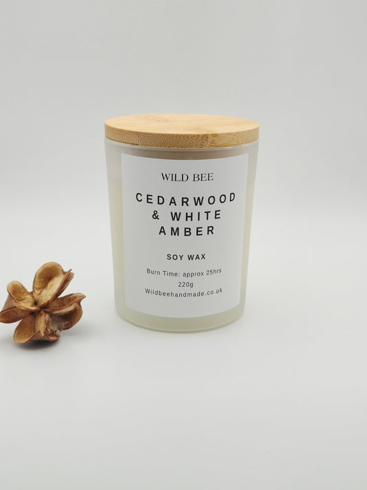 Cedarwood & White Amber Soy Wax Candle